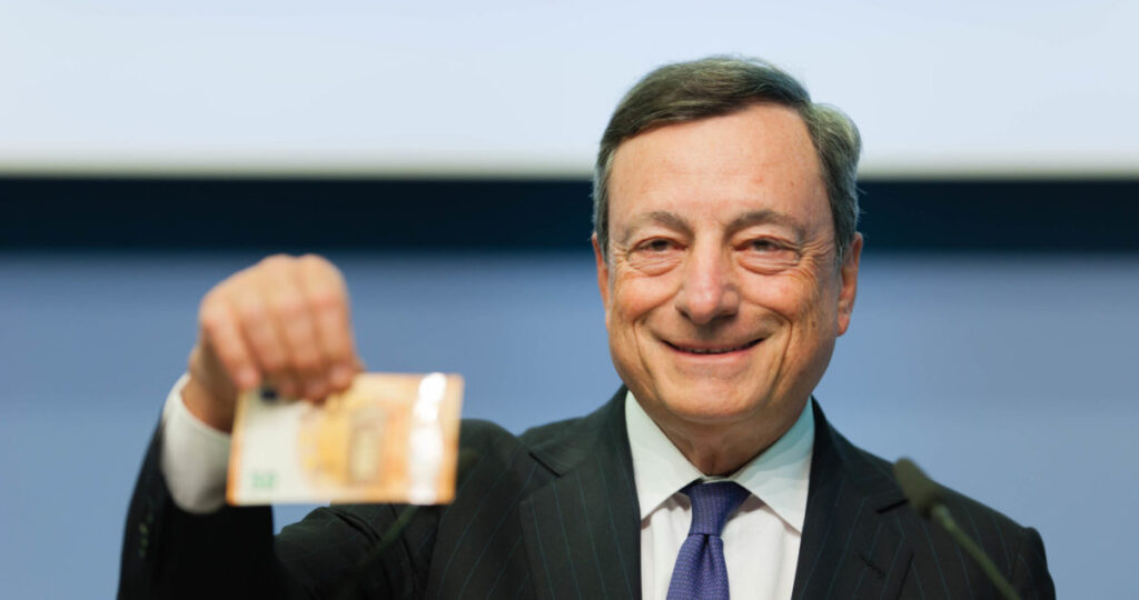 Mario Draghi, premier, banconota euro