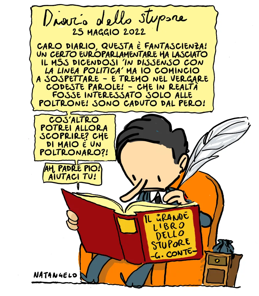 vignetta satirica Giuseppe Conte