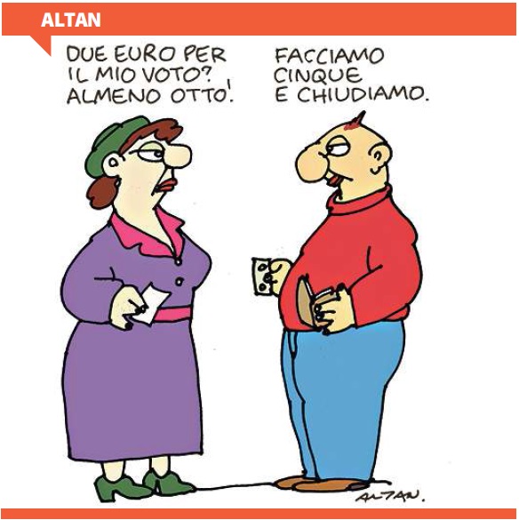 vignetta Altan elezioni voto mafioso