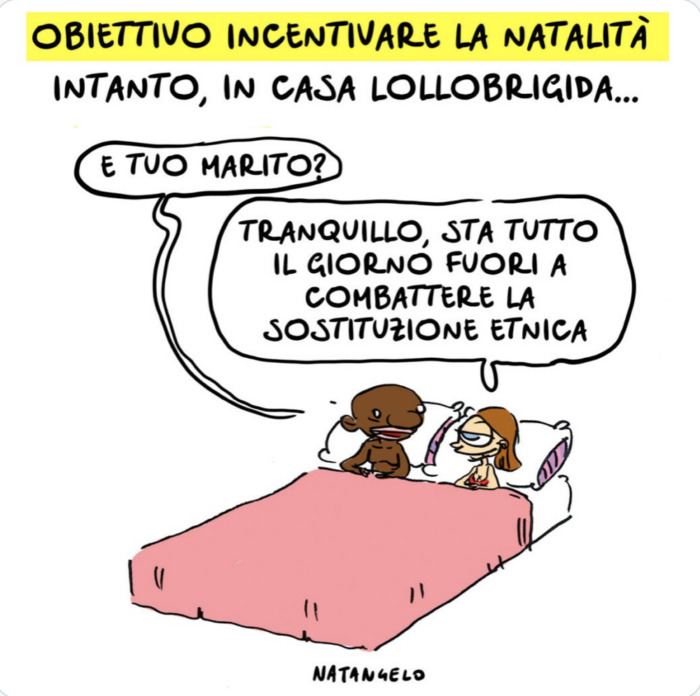 Lollobrigida sostituzione etnica denatalità